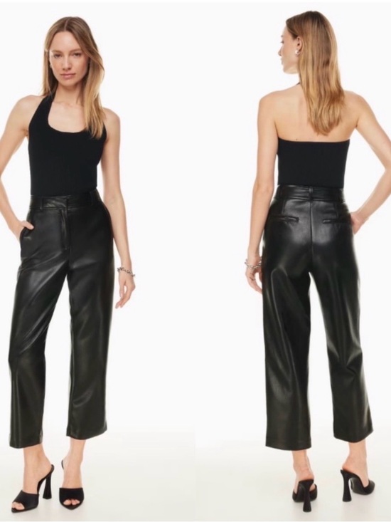 Babaton Pants - Babaton Command Cropped Black Faux Leather Pants Size 4